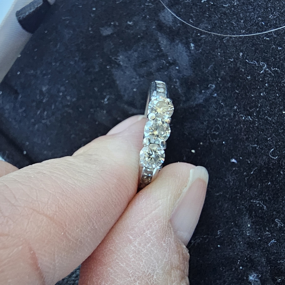 White Gold Diamond Pavé Ring with Curved Band